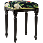 Банкетка из натурального бука черная с изображением птиц и цветов Blooming Birds2 варинант исполнения - 3 | Loft Concept в Нижнем Новгороде