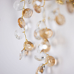 Бра золотого цвета с ветвями и прозрачными хрустальнымих подвесками Droplet Chandelier варинант исполнения - 5 | Loft Concept в Нижнем Новгороде