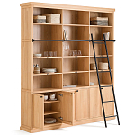 Книжный шкаф из массива сосны с металлической лестницей Burton Wood Cabinet варинант исполнения - 3 | Loft Concept в Нижнем Новгороде