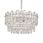 Круглая люстра с хрустальными подвесками на серебряном каркасе Gorgeous Crystal Light варинант исполнения - 10 | Loft Concept в Нижнем Новгороде
