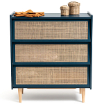 Комод с 3-мя ящиками из ротанга Blais Deep Blue Wicker Furniture варинант исполнения - 3 | Loft Concept в Нижнем Новгороде