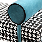 Банкетка Banquette PIED DE POULE с принтом гусиная лапка и синими подлокотниками  варинант исполнения - 3 | Loft Concept в Нижнем Новгороде