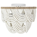 Круглый потолочный светильник с подвесками из круглых деревянных бусин Wooden Beads White Ceiling Lamp варинант исполнения - 2 | Loft Concept в Нижнем Новгороде