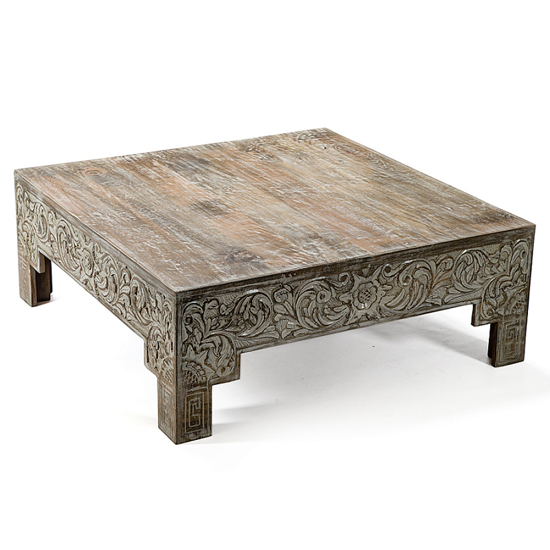 Кофейный стол Carved Сoffee table ручная резьба по дереву Коричневый винтаж в Нижнем Новгороде | Loft Concept 