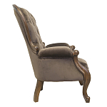 Кресло с мягкой обивкой из коричневого велюра на 4-х деревянных ножках Evelyn Classical Armchair варинант исполнения - 1 | Loft Concept в Нижнем Новгороде
