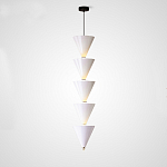 Подвесной светильник светодиодный в виде ряда белых металлических конусов  Herringbone варинант исполнения - 3 | Loft Concept в Нижнем Новгороде