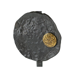 Столик приставной с абстрактным основанием и акцентом в виде золотистого диска Heavenly Space варинант исполнения - 5 | Loft Concept в Нижнем Новгороде