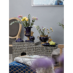 Ваза темно-синяя фарфоровая на бронзовой подставке с ажурным ободком и изогнутыми ручками Eden Garden варинант исполнения - 5 | Loft Concept в Нижнем Новгороде