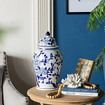 Ваза с крышкой и синим цветочным узором Blue & White Ornament  варинант исполнения - 8 | Loft Concept в Нижнем Новгороде