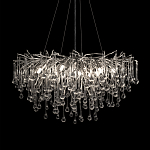 Люстра подвесная с прозрачными стеклянными подвесками в форме капель Диаметр 80 см Droplet Chandelier варинант исполнения - 6 | Loft Concept в Нижнем Новгороде