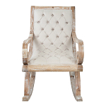 Кресло-качалка с мягкой обивкой из льна Ella Armchair beige варинант исполнения - 1 | Loft Concept в Нижнем Новгороде