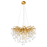 Люстра подвесная с прозрачными стеклянными подвесками в форме капель Диаметр 60 см Droplet Chandelier варинант исполнения - 2 | Loft Concept в Нижнем Новгороде