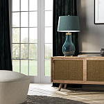 Настольная лампа с коническим дымчато-зелёным абажуром из искусственного шёлка Quintiesse варинант исполнения - 3 | Loft Concept в Нижнем Новгороде