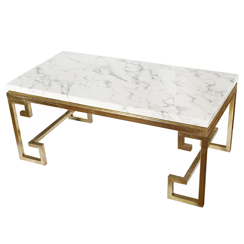 Кофейный стол Golden Meander Coffee Table Золотой Белый в Нижнем Новгороде | Loft Concept 