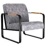 Кресло серый велюр с жесткими подлокотниками на полозьях Ashton варинант исполнения - 1 | Loft Concept в Нижнем Новгороде