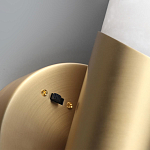 Бра с вытянутым цилиндрическим плафоном из белого алебастра на круглом основании Латунь Cryptocrystalline Stone варинант исполнения - 3 | Loft Concept в Нижнем Новгороде