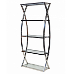 Металлический стеллаж со стеклянными полками Molecule варинант исполнения - 1 | Loft Concept в Нижнем Новгороде