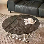 Дизайнерский журнальный стол с круглой столешницей на стальном основании Rivetyk варинант исполнения - 3 | Loft Concept в Нижнем Новгороде