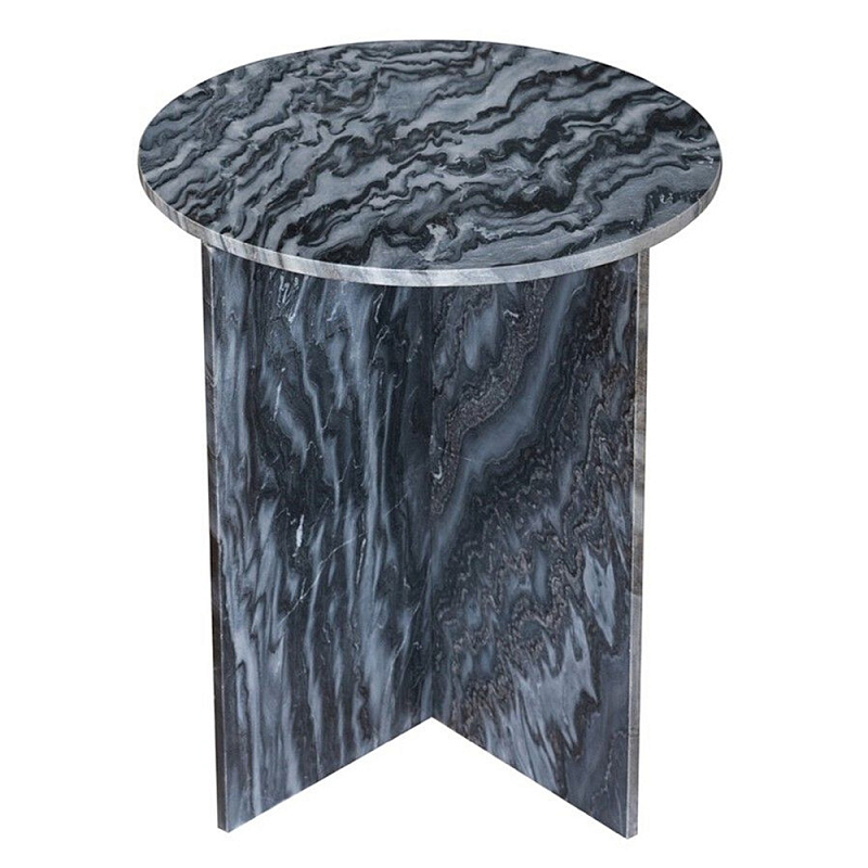 Столик кофейный с столешницей из черного мрамора Compact Black Marble Table Черный Мрамор Nero в Нижнем Новгороде | Loft Concept 