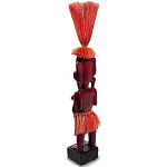 Деревянная декоративная статуэтка Asmat Red Straw Headdress Statuette Red варинант исполнения - 2 | Loft Concept в Нижнем Новгороде