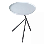 Столик приставной с круглой серой столешницей и черным основанием Round Stable Table варинант исполнения - 2 | Loft Concept в Нижнем Новгороде