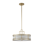 Подвесной светильник цвета латунь с белым матовым плафоном с геометрическим рисунком Feiss варинант исполнения - 2 | Loft Concept в Нижнем Новгороде