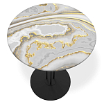 Стол журнальный с круглой столешницей из стекла Gray and Gold Marble варинант исполнения - 2 | Loft Concept в Нижнем Новгороде