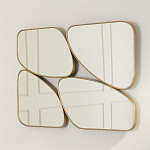 Зеркало в ассиметричной раме золотистого цвета Chaotic варинант исполнения - 3 | Loft Concept в Нижнем Новгороде