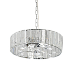 Люстра круглая на цепи цвета хром с прозрачными рельефными хрустальными пластинами Textured Glass Chandelier варинант исполнения - 1 | Loft Concept в Нижнем Новгороде