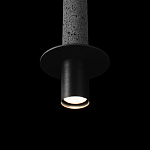 Подвесной светильник с узким цилиндрическим плафоном и черным металлическим декором Concrete Pipe варинант исполнения - 7 | Loft Concept в Нижнем Новгороде