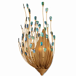 Бра настенное золотое с декором из бирюзовых элементов Peacock Tail варинант исполнения - 2 | Loft Concept в Нижнем Новгороде