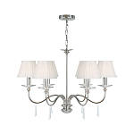 Люстра цвета никель с прозрачными стеклянными подвесками в форме капель Elstead Lighting варинант исполнения - 2 | Loft Concept в Нижнем Новгороде