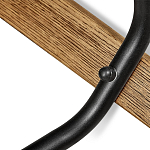 Барный стул со спинкой и металлической подставкой на 4-х деревянных ножках Бежевый Велюр Vendramin Chair варинант исполнения - 6 | Loft Concept в Нижнем Новгороде