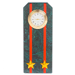 Часы погон ВС подарочные настольные из натурального камня Змеевик Military Clock варинант исполнения - 13 | Loft Concept в Нижнем Новгороде