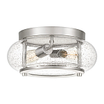 Потолочный светильник цвета никель с плафоном из прозрачного фактурного стекла Quoizel варинант исполнения - 1 | Loft Concept в Нижнем Новгороде