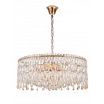Люстра круглая с хрустальными подвесками на золотистом каркасе Roul Crystal Light варинант исполнения - 9 | Loft Concept в Нижнем Новгороде