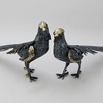 Статуэтка бронзовая пара Фазаны синие Bronze Birds варинант исполнения - 4 | Loft Concept в Нижнем Новгороде