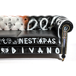 Диван Честерфильд граффити graffiti Orange Sofa натуральная кожа варинант исполнения - 9 | Loft Concept в Нижнем Новгороде