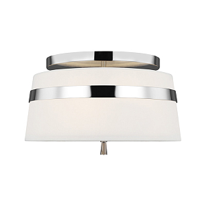 Потолочный светильник с белым тканевым абажуром Generation Lighting