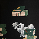 Обои ручная роспись The Art of Learning and Steps for the Flowers by Teo Yang Original colourway on Pitch dyed silk варинант исполнения - 3 | Loft Concept в Нижнем Новгороде