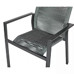 Стул темно-серый с высокой плетеной спинкой и сиденьем Braided Strength варинант исполнения - 7 | Loft Concept в Нижнем Новгороде