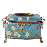 Салфетница прямоугольная голубого цвета с цветами и бабочками Blue Garden варинант исполнения - 1 | Loft Concept в Нижнем Новгороде