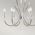 Люстра цвета никель с 6-ю лампами и стеклянными подвесками Elstead Lighting варинант исполнения - 5 | Loft Concept в Нижнем Новгороде