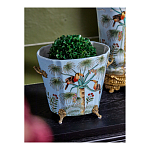 Кашпо из голубого фарфора с бронзовыми элементами Blue Garden варинант исполнения - 4 | Loft Concept в Нижнем Новгороде