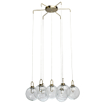 Люстра с 7-ю плафонами из прозрачного стекла в форме шара Orb Cascade  варинант исполнения - 4 | Loft Concept в Нижнем Новгороде