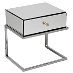 Тумбочка зеркальная с ящиком Mirror Chrome Cabinet варинант исполнения - 1 | Loft Concept в Нижнем Новгороде