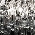 Люстра подвесная с прозрачными стеклянными подвесками в форме капель Диаметр 60 см Droplet Chandelier варинант исполнения - 17 | Loft Concept в Нижнем Новгороде