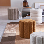 Пуф с обивкой из ткани букле Flo Brown Pouf варинант исполнения - 3 | Loft Concept в Нижнем Новгороде