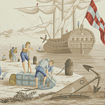 Обои ручная роспись Views of Italy Azure on Sepia варинант исполнения - 1 | Loft Concept в Нижнем Новгороде