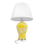 Настольная лампа желтая с изображением белых птиц Flight Among Acacia варинант исполнения - 3 | Loft Concept в Нижнем Новгороде